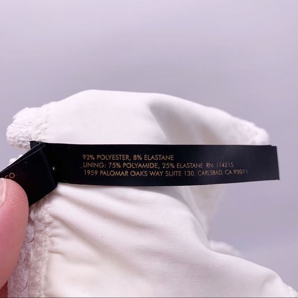 White Textured Low Rise Brazilian Bikini Bottoms - Picture 5 of 9